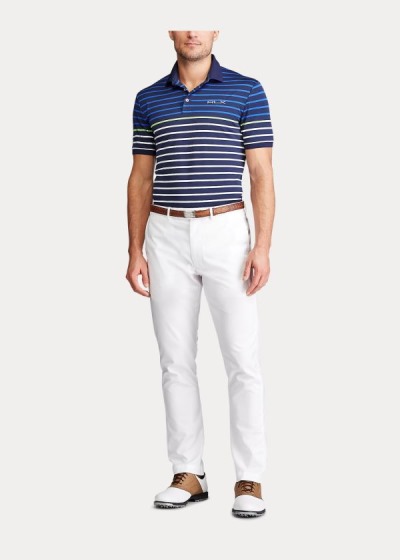 Polos Ralph Lauren Hombre Azul Marino / Blancos - Custom Slim Tech Piqué - HKUFZ6489